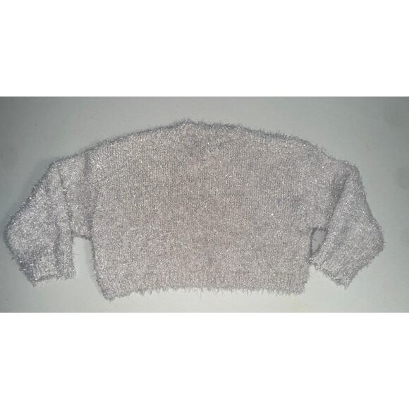 Art Class Girl XS (4/5) Sweater Cropped Fuzzy Metallic Holiday Special Occasion - Picture 2 of 8
